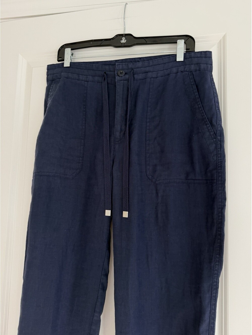 Lauren Ralph Lauren 100% Linen Pants Size 6 Navy Straight Leg Old Money Luxury